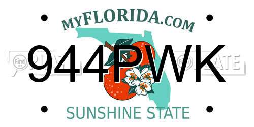944PWK Florida License Plate