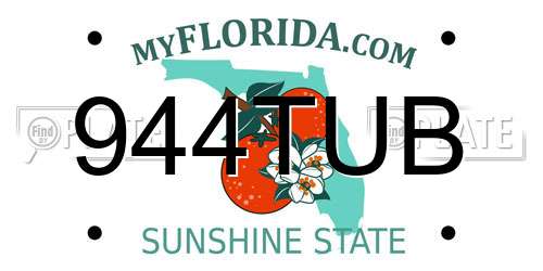 944TUB Florida License Plate