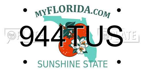 944TUS Florida License Plate