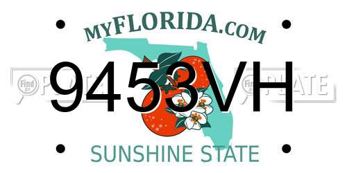 9453VH Florida License Plate