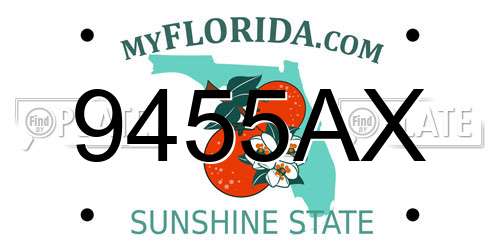 9455AX Florida License Plate