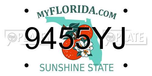 9455YJ Florida License Plate