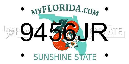 9456JR Florida License Plate