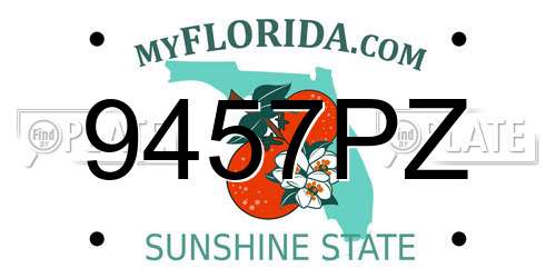 9457PZ Florida License Plate