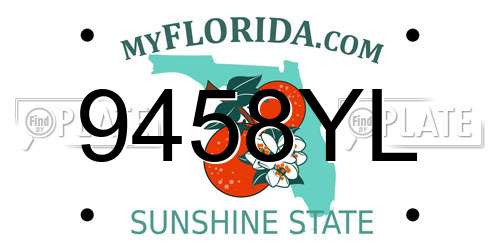 9458YL Florida License Plate