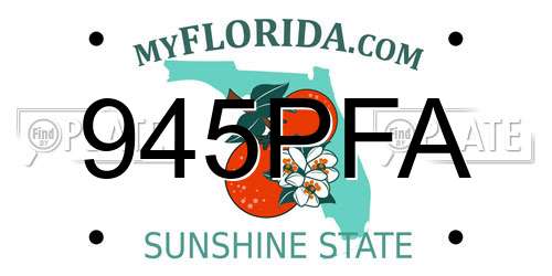 945PFA Florida License Plate
