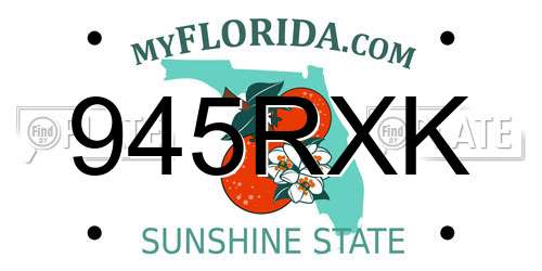 945RXK Florida License Plate