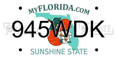 945WDK Florida License Plate