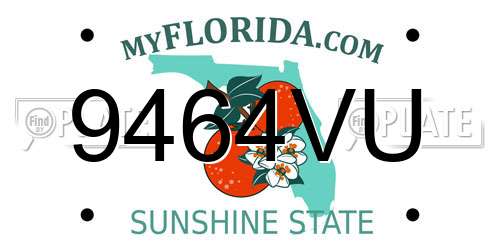 9464VU Florida License Plate