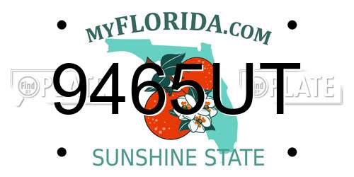 9465UT Florida License Plate
