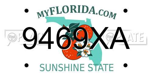 9469XA Florida License Plate