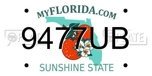 9477UB Florida License Plate
