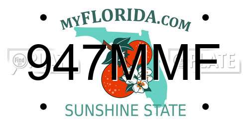 947MMF Florida License Plate