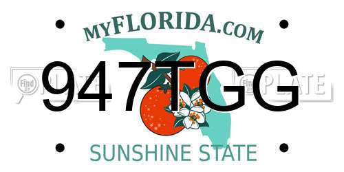 947TGG Florida License Plate