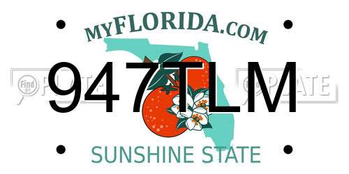 947TLM Florida License Plate