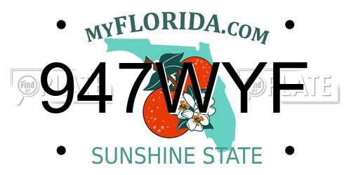 947WYF Florida License Plate