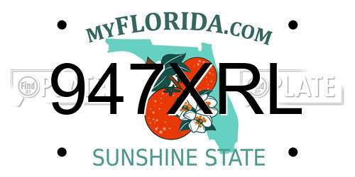 947XRL Florida License Plate