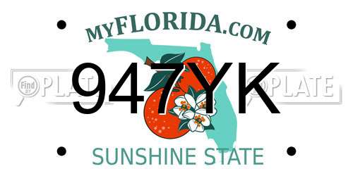 947YK Florida License Plate