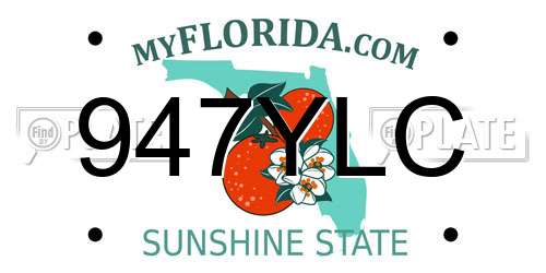 947YLC Florida License Plate