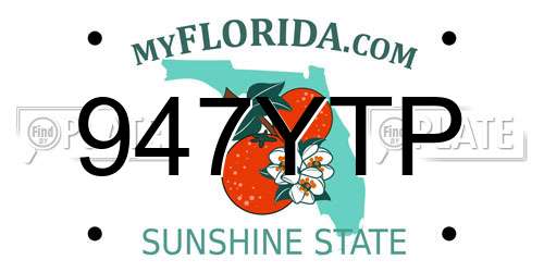 947YTP Florida License Plate