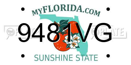 9481VG Florida License Plate