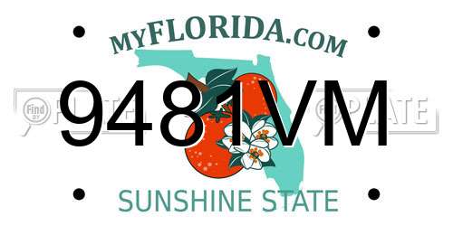 9481VM Florida License Plate