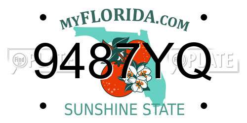 9487YQ Florida License Plate