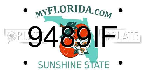 9489IF Florida License Plate