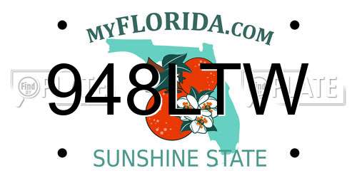 948LTW Florida License Plate