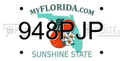 948PJP Florida License Plate