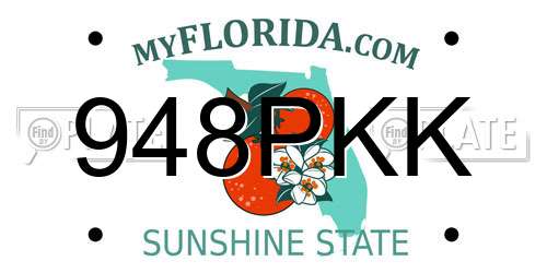 948PKK Florida License Plate