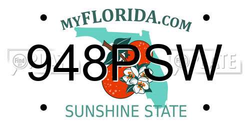 948PSW Florida License Plate