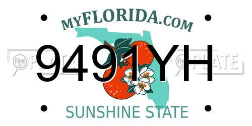 9491YH Florida License Plate