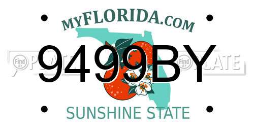 9499BY Florida License Plate