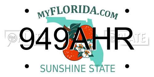 949AHR Florida License Plate