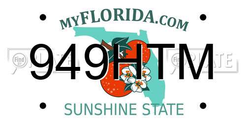 949HTM Florida License Plate