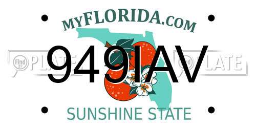 949IAV Florida License Plate