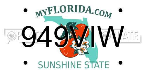 949VIW Florida License Plate