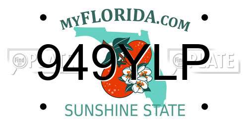 949YLP Florida License Plate