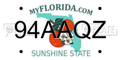 94AAQZ Florida License Plate