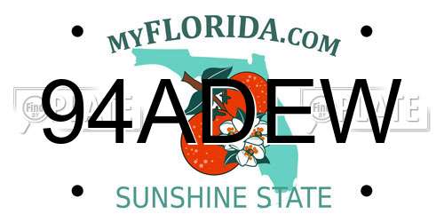 94ADEW Florida License Plate