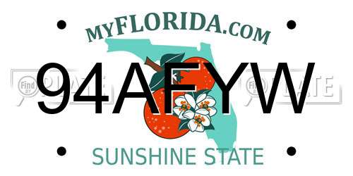 94AFYW Florida License Plate