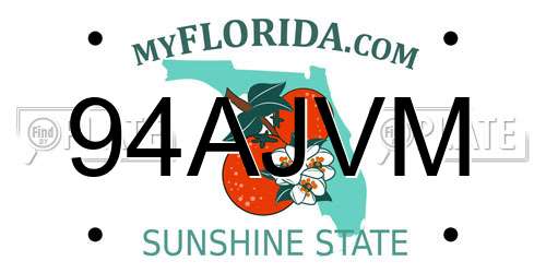 94AJVM Florida License Plate