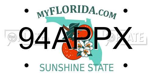 94APPX Florida License Plate