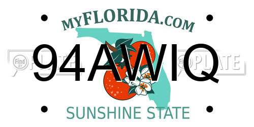 94AWIQ Florida License Plate