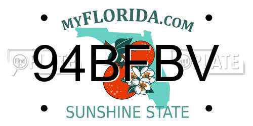 94BFBV Florida License Plate