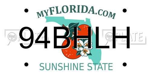 94BHLH Florida License Plate