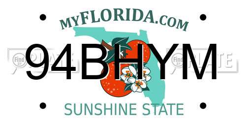 94BHYM Florida License Plate