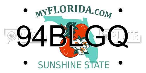 94BLGQ Florida License Plate