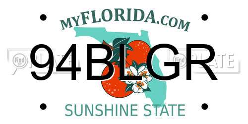 94BLGR Florida License Plate